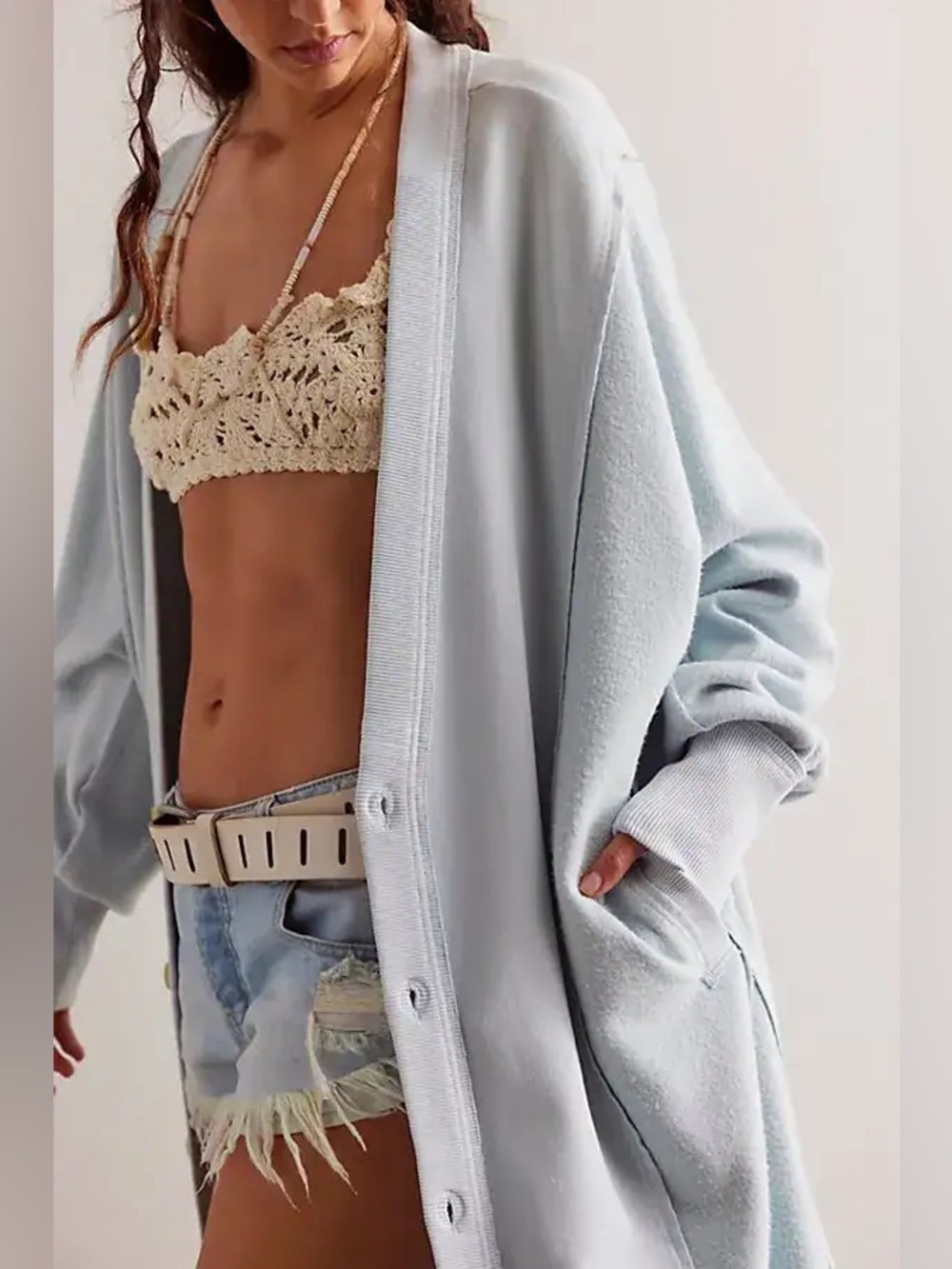 Free People We The Free Dreamy Blue Cardi